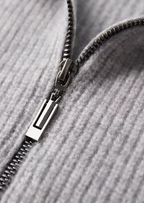 PURE EXTRA-FINE MERINO WOOL RIBBED CARDIGAN