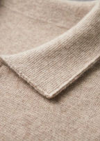 PURE EXTRA-FINE MERINO WOOL ZIP POLO CARDIGAN