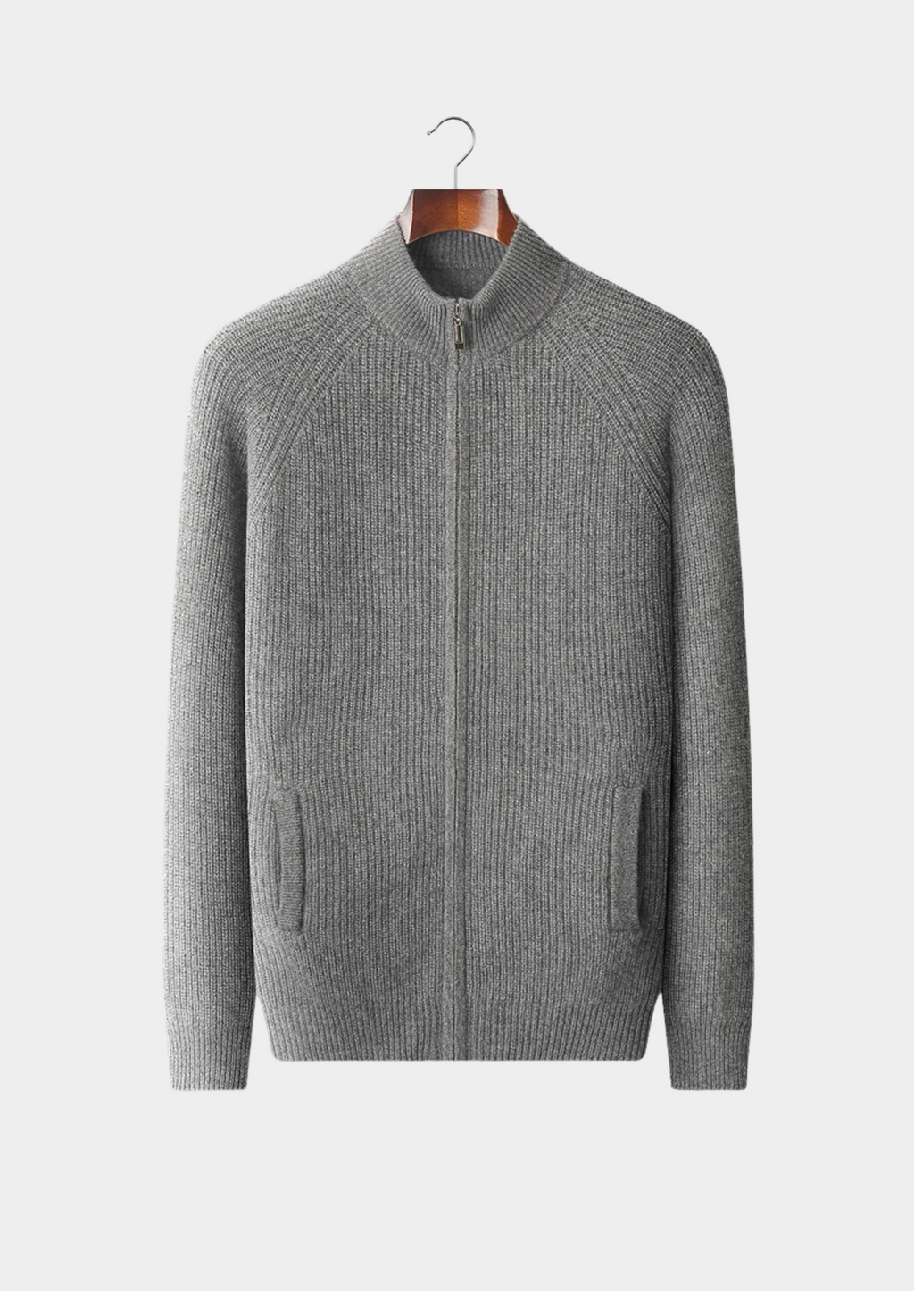 PREMIUM CASHMERE RIBBED CARDIGAN