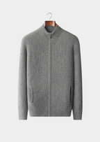 PREMIUM CASHMERE RIBBED CARDIGAN
