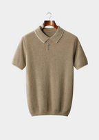 PREMIUM CASHMERE TWO-TONE POLO