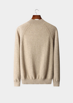 PURE EXTRA-FINE MERINO WOOL RAGLAN MOCKNECK