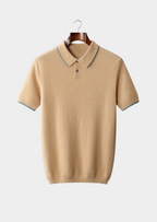 PREMIUM CASHMERE TWO-TONE POLO