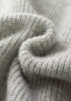 PURE EXTRA-FINE MERINO WOOL RIBBED ZIP HOODIE