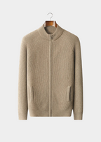 PREMIUM CASHMERE RIBBED CARDIGAN