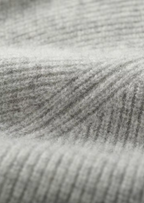 PURE EXTRA-FINE MERINO WOOL RIBBED ZIP HOODIE