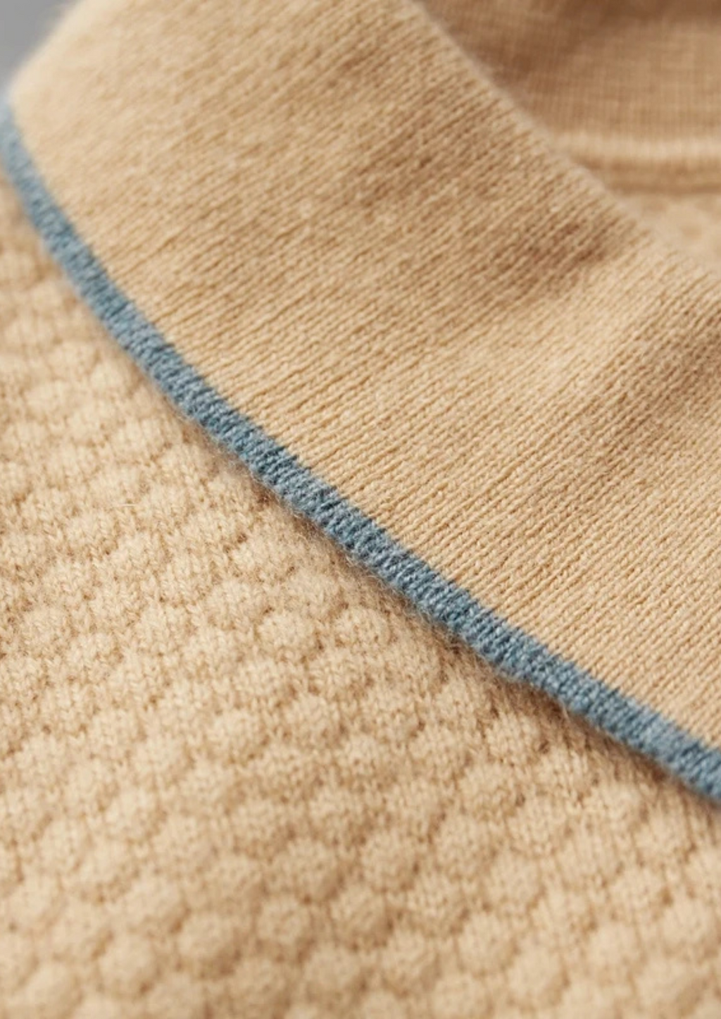 PREMIUM CASHMERE TWO-TONE POLO
