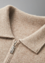 PREMIUM CASHMERE ZIPPER CARDIGAN