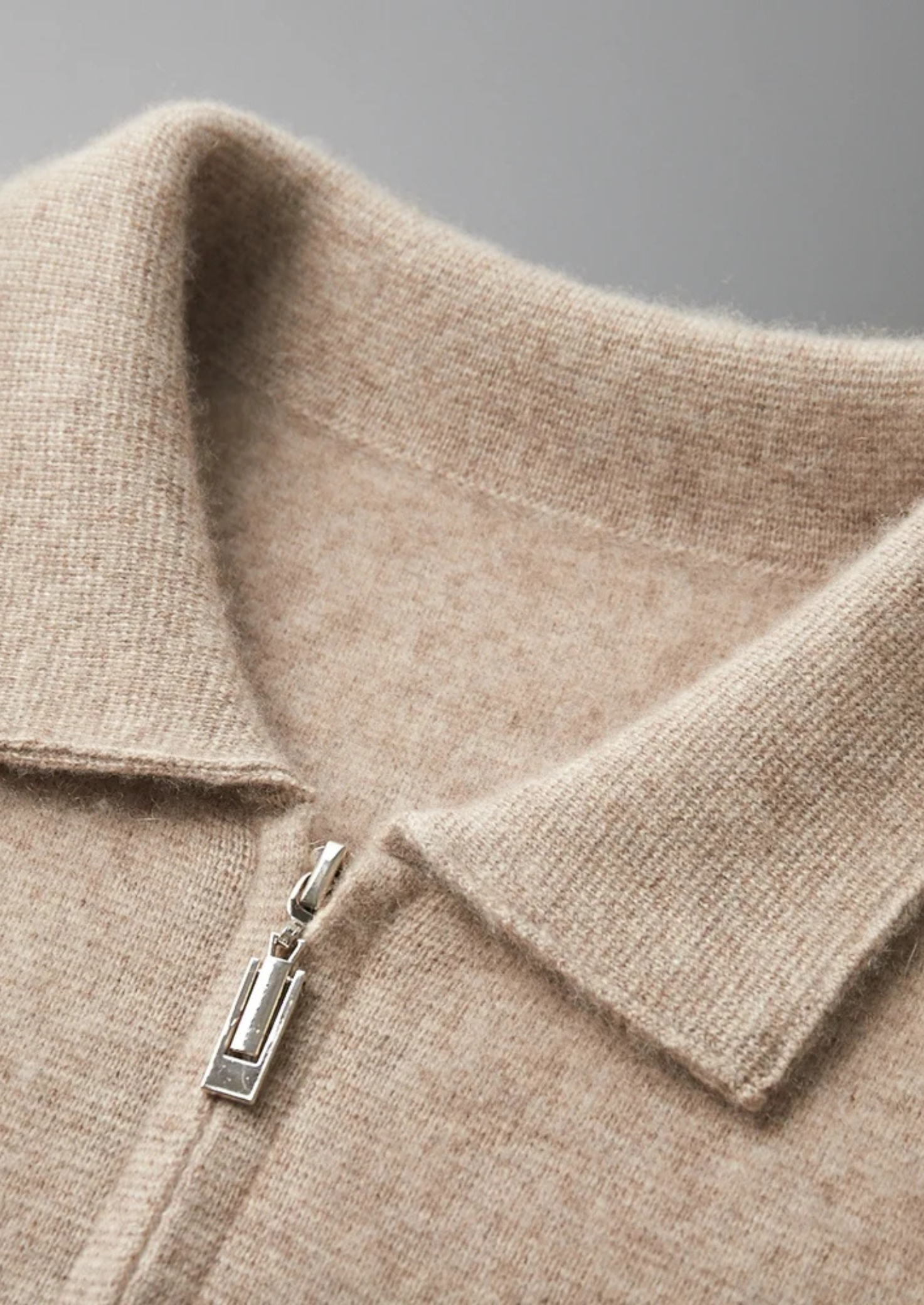 PREMIUM CASHMERE ZIPPER CARDIGAN