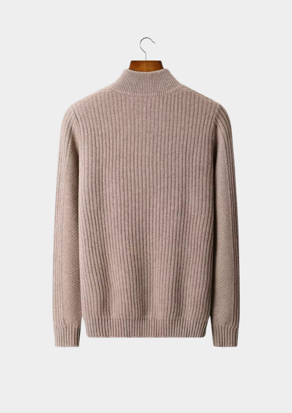 PURE EXTRA-FINE MERINO WOOL RIBBED HENLEY SWEATER