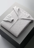 PURE EXTRA-FINE MERINO WOOL ZIPPER HOODIE