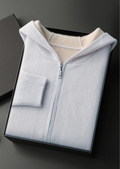 PREMIUM CASHMERE TWO -TONE ZIPPER HOODIE