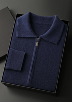 PREMIUM CASHMERE ZIP POLO CARDIGAN