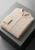PREMIUM CASHMERE RIBBED CARDIGAN