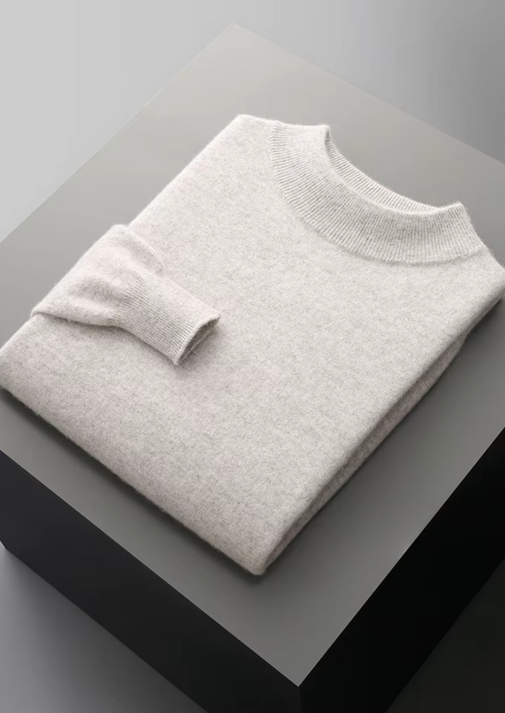PURE EXTRA-FINE MERINO WOOL CLASSIC MOCKNECK