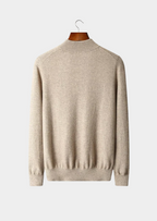 PURE EXTRA-FINE MERINO WOOL HALF ZIP SWEATER