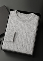 PREMIUM CASHMERE CABLE CREWNECK