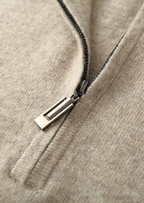 PURE EXTRA-FINE MERINO WOOL HALF ZIP SWEATER