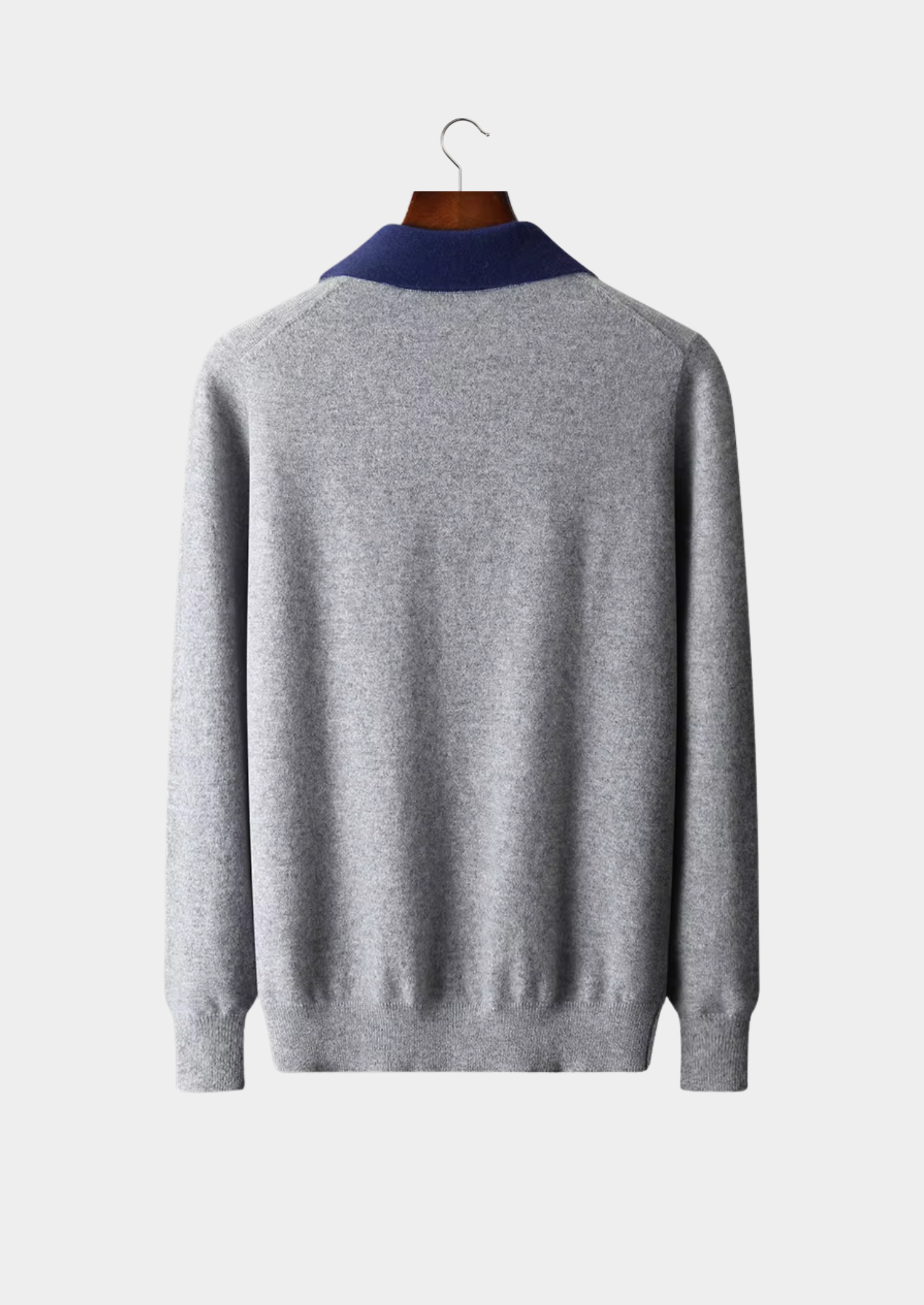 PREMIUM CASHMERE TWO TONE ZIPPER POLO