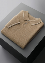 PREMIUM CASHMERE TWO-TONE POLO
