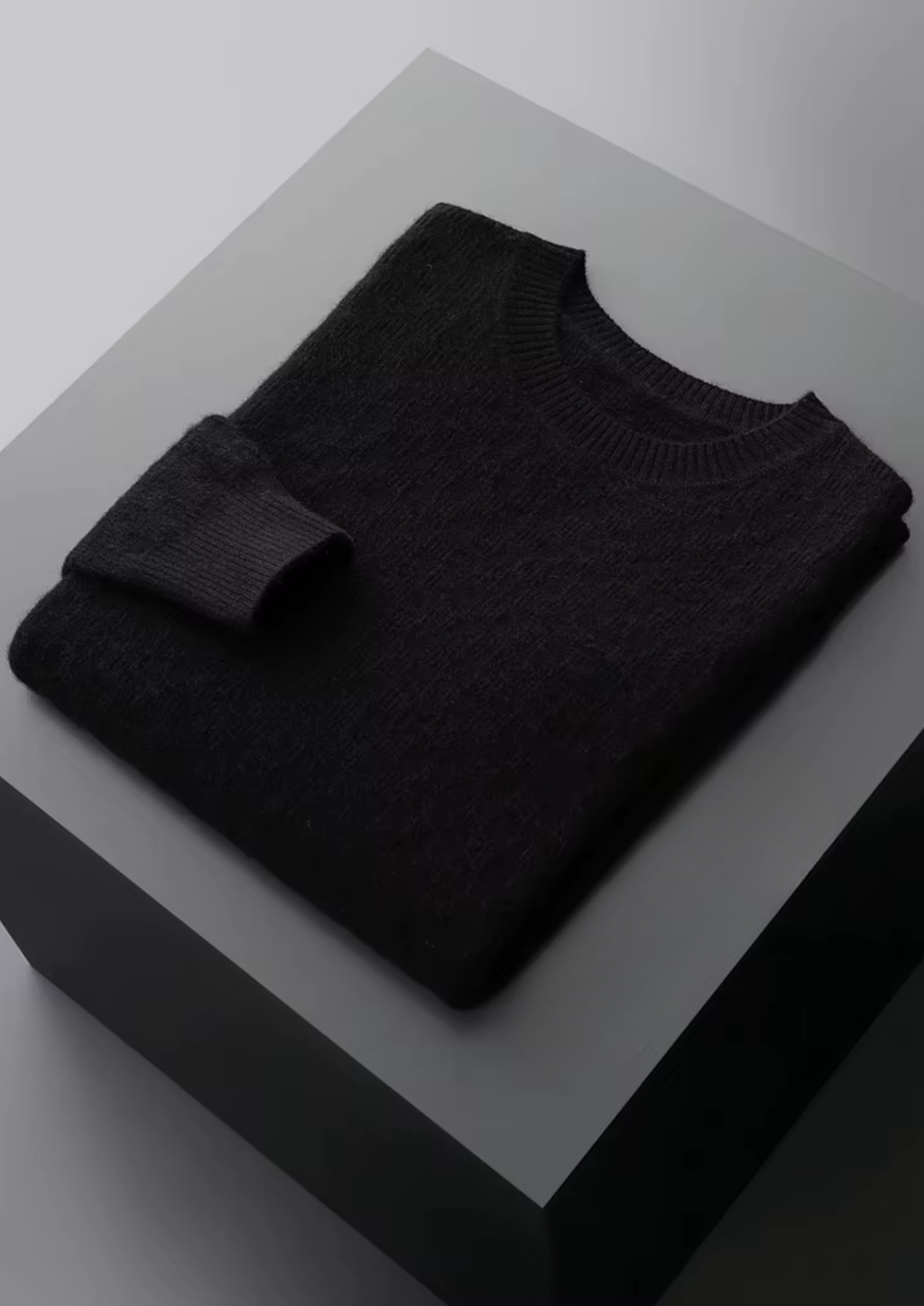 PREMIUM CASHMERE TEXTURED CREWNECK