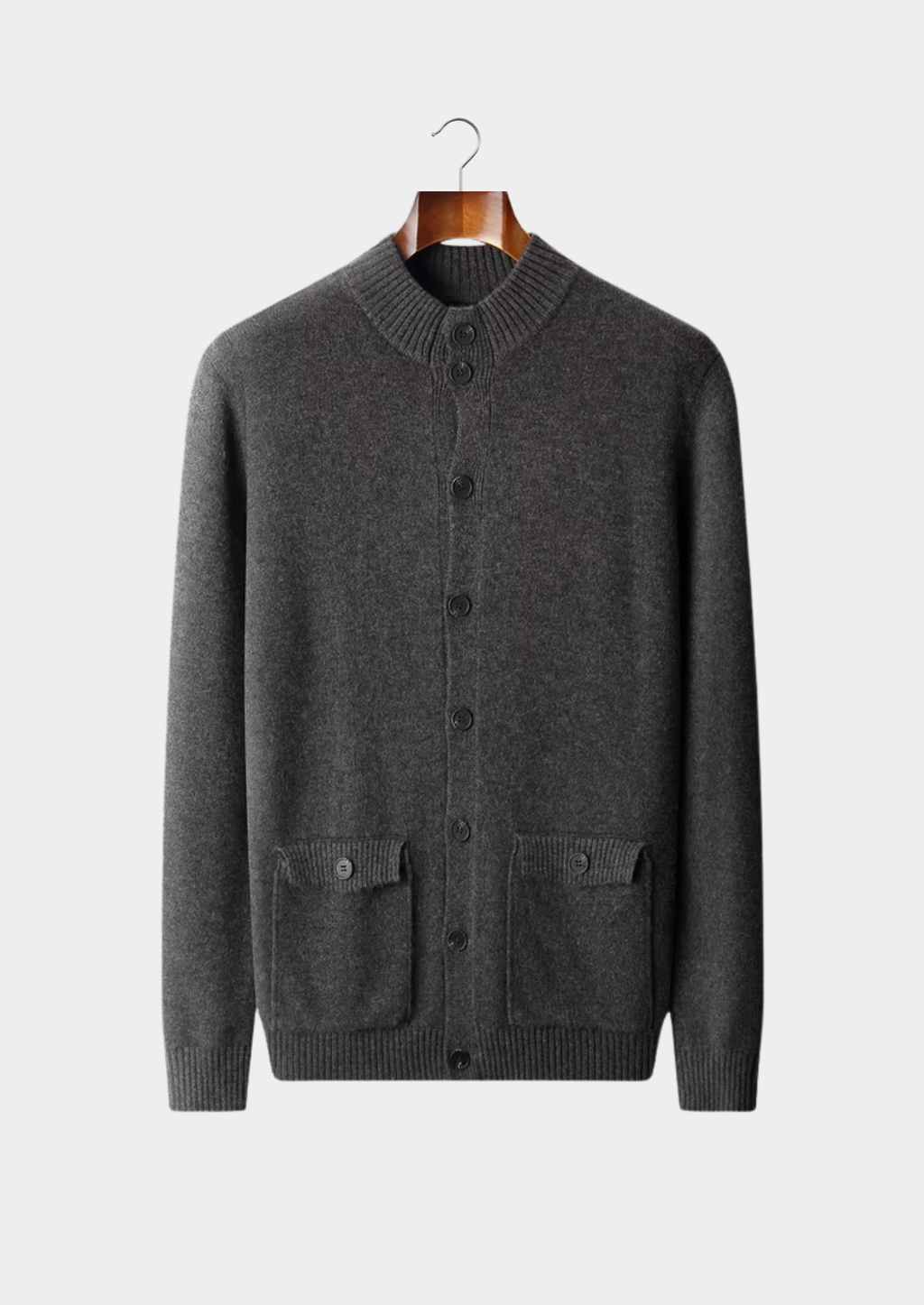 PURE EXTRA-FINE MERINO WOOL BUTTON CARDIGAN