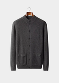 PURE EXTRA-FINE MERINO WOOL BUTTON CARDIGAN