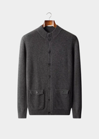 PURE EXTRA-FINE MERINO WOOL BUTTON CARDIGAN