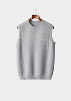 PURE EXTRA-FINE MERINO WOOL CREWNECK VEST