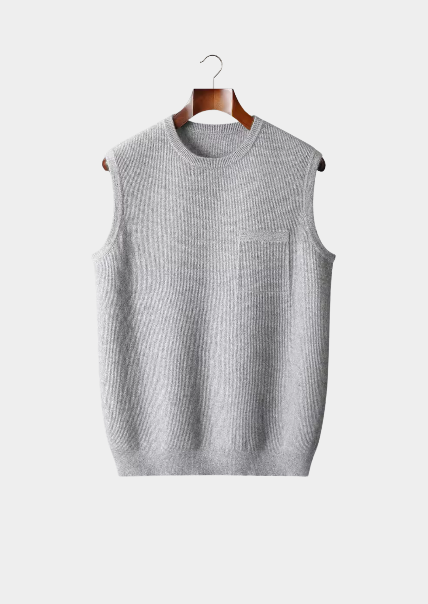 PURE EXTRA-FINE MERINO WOOL CREWNECK VEST