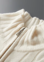PURE EXTRA-FINE MERINO WOOL DUAL-ZIP CABLE CARDIGAN