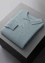 PREMIUM CASHMERE TEXTURED SWEATER POLO