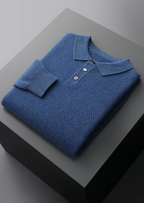 PREMIUM CASHMERE TEXTURED SWEATER POLO