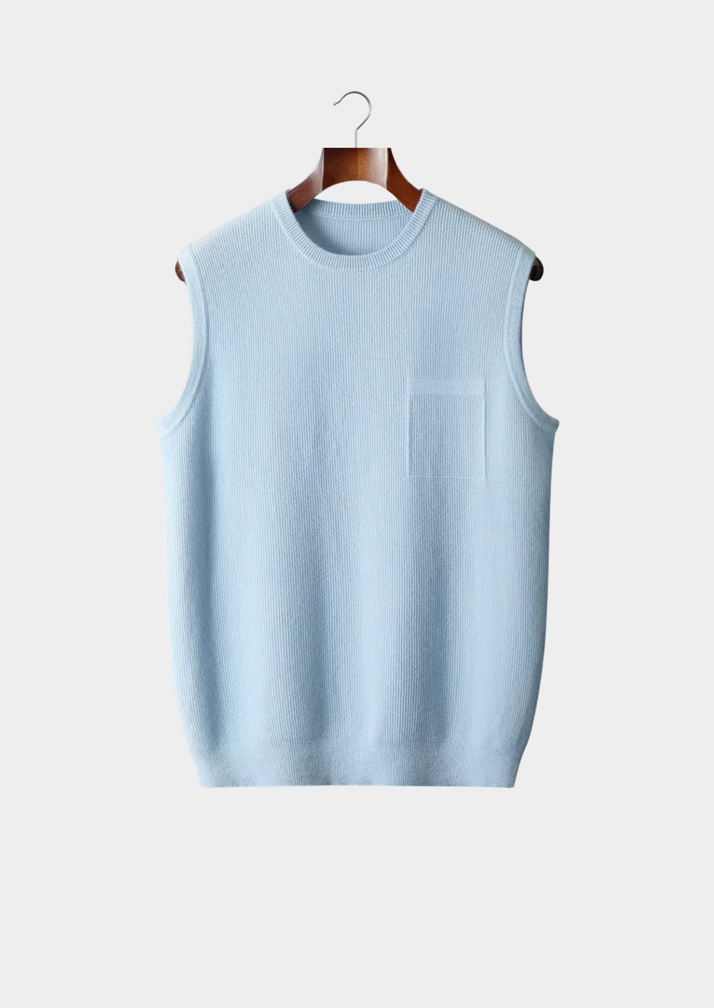 PURE EXTRA-FINE MERINO WOOL CREWNECK VEST