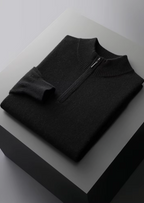 PURE EXTRA-FINE MERINO WOOL HALF ZIP SWEATER