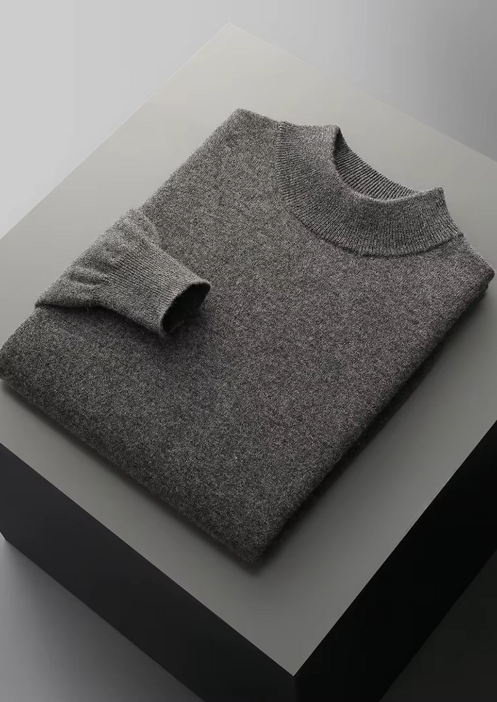 PURE EXTRA-FINE MERINO WOOL CLASSIC MOCKNECK