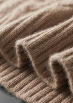 PURE CASHMERE CABLE HALF ZIP SWEATER