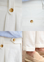 NAPOLI PLEATED COASTAL TROUSERS - White