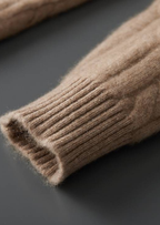 PURE CASHMERE CABLE KNIT HOODIE