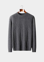 PURE EXTRA-FINE MERINO WOOL CABLE CREWNECK