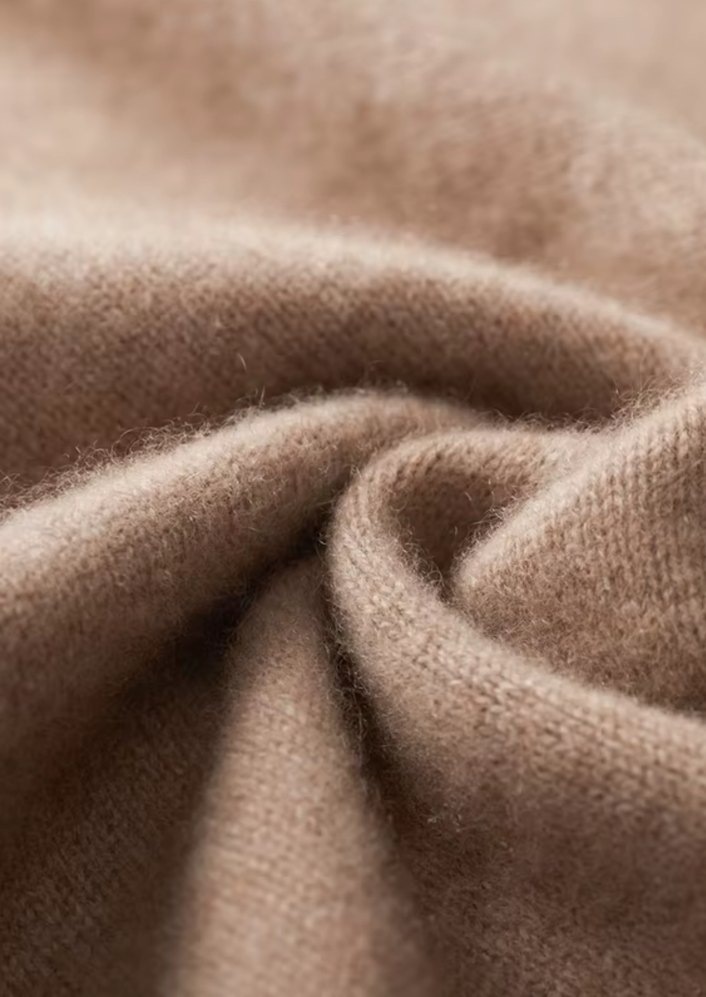 PURE CASHMERE BEIGE FUNNEL NECK CARDIGAN