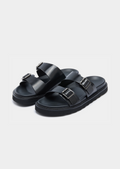 DOUBLE BUCKLE RESORT SANDAL - Black