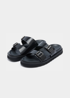 DOUBLE BUCKLE RESORT SANDAL - Black