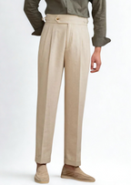 CAGLIARI PLEATED COASTAL TROUSERS - Sand