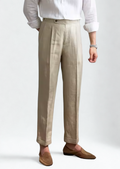TUSCANY PLEATED COASTAL TROUSERS - Sand