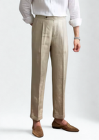 TUSCANY PLEATED COASTAL TROUSERS - Sand