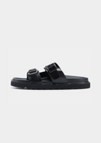 DOUBLE BUCKLE RESORT SANDAL - Black