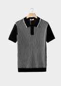 BLACK VERTICAL STRIPED POLO