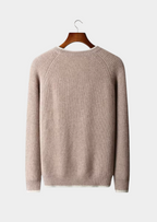 PURE EXTRA-FINE MERINO WOOL TWO TONE CREWNECK