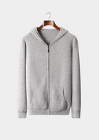 PURE EXTRA-FINE MERINO WOOL ZIPPER HOODIE